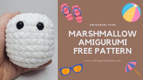 Marshmallow Amigurumi Pattern | Easy Free Ami Crochet Pattern Marshmallow Crochet Pattern, Crochet Marshmallow Pattern, Marshmallow Amigurumi, Chunky Knit Crochet, Crochet Marshmallow, Crafternoon Ideas, Worry Pet, Amigurumi Plushies, Easy Beginner Crochet Patterns