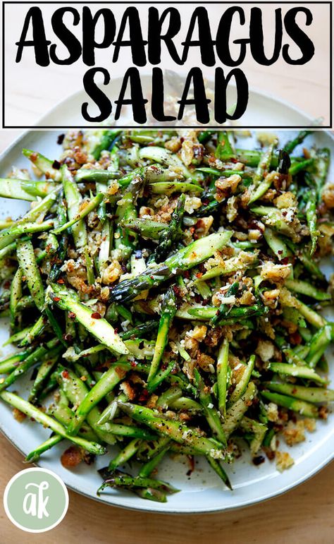 Alexandra Cooks, Keto Prep, Asparagus Salad Recipe, Recipes Asparagus, Salad With Walnuts, Crunchy Bread, Spring Food, Raw Recipes, Asparagus Salad