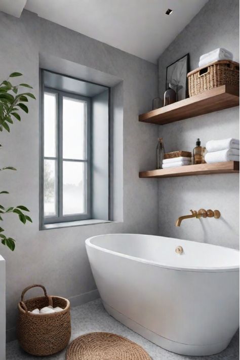 Budget-friendly bathroom storage ideas Repurposed Baskets, Storage In A Small Bathroom, Budget Bathroom Remodel, Bathtub Decor, Maximize Storage, Open Cabinets, Budget Bathroom, Clever Storage Solutions, Clever Storage