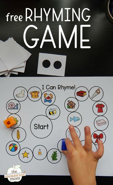 This simple rhyming game is perfect for young learners! Rhyming Activities Preschool, Rhyming Words Activities, Rhyming Games, Measured Mom, Megan Elizabeth, Phonological Awareness Activities, Phonemic Awareness Activities, Rhyming Activities, Free Printable Games