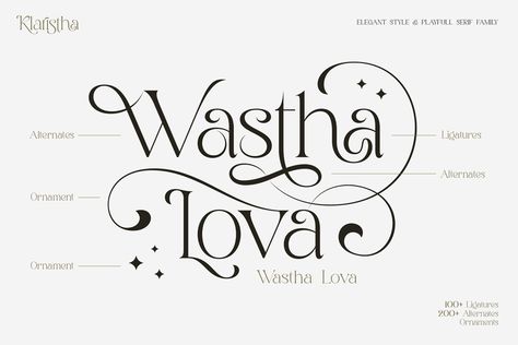 Klaristha Font :: Behance Text Design Ideas Graphics, Name Fonts Design, Letters Design Ideas, Magical Lettering, Personal Logo Ideas, Soft Fonts, Logo Text Design, Luxury Typography, Font Canva Lettering