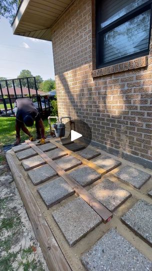 Upgrading My Neighbors Walkway For Free | Always help your neighbors out❤️ | By Lessons Learned In LifeFacebook Divide Yard From Neighbor, Cover Patio, Back Patio, Lessons Learned, Walkway, Covered Patio, Yard, For Free, Patio