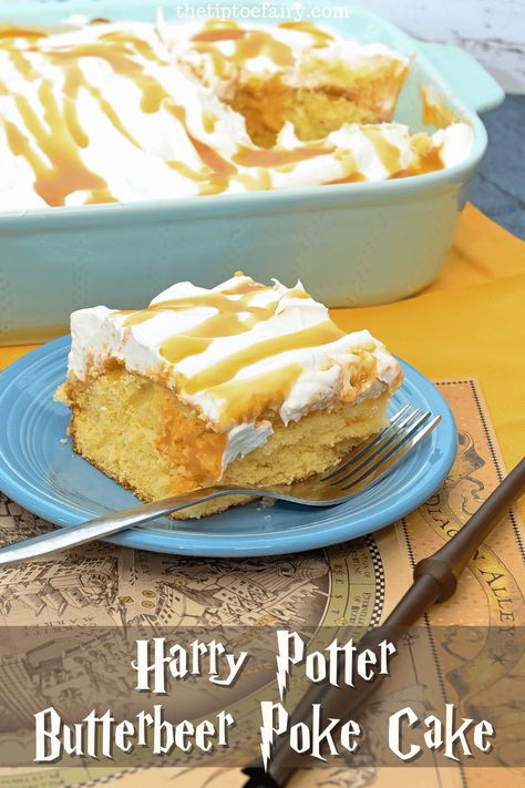 Butter Beer Cake Recipe, Harry Potter Desserts Easy, Hogwarts Food Ideas, Harry Potter Desert, Butter Beer Cake, Butterbeer Cake Recipe, Beer Cake Recipe, Harry Potter Cake Ideas, Difficult Recipes