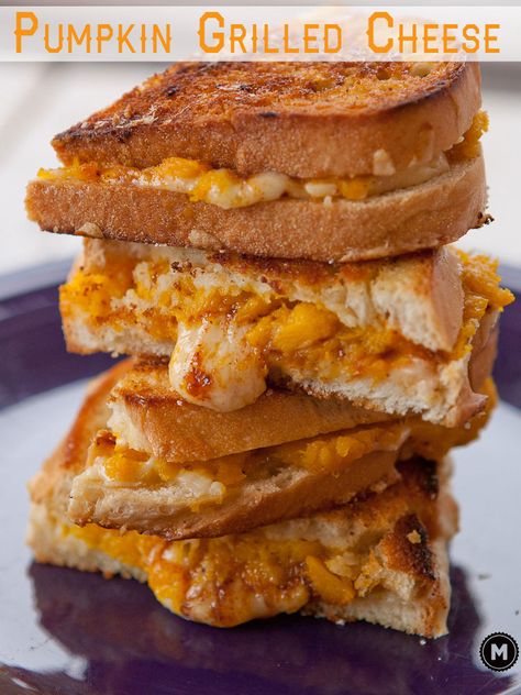 Pumpkin Grilled Cheese Sandwich - Fresh roasted pumpkin slathered with spices and gooey cheese in one of my favorite fall grilled cheeses. Pumpkin Spread, Fall Grilling, Grill Cheese Sandwich Recipes, Savory Pumpkin Recipes, Cheese Sandwich Recipes, Grilled Cheese Sandwiches, Roast Pumpkin, Cheese Sandwich, Grilled Cheese Sandwich