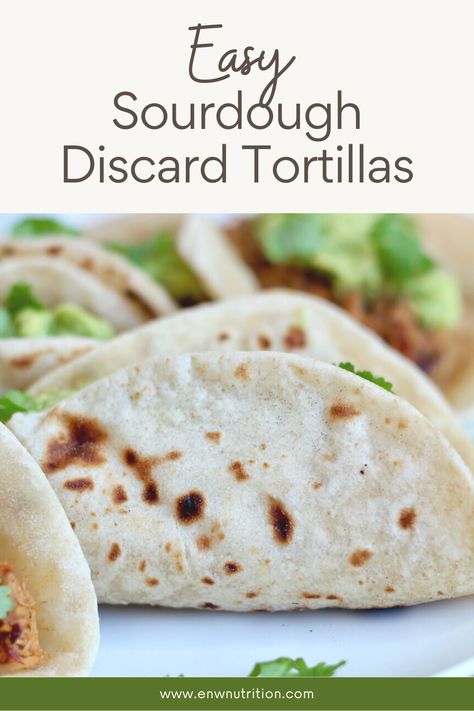 Upgrade your taco game with these Sourdough Discard Tortillas! Soft, fluffy, and bursting with flavor, these tortillas are made with only 5 ingredients, including butter for that extra oomph! No kneading required and ready in just over an hour, they're perfect for make-ahead meal planning. #tacotuesday #homemadetortillas #sourdough Sourdough Tortillas Recipe, Sourdough Tortillas, Sourdough Ideas, Pastry Ideas, Natural Yeast, Savory Breads, Sourdough Starter Discard Recipe, Easy Sourdough, Discard Recipes