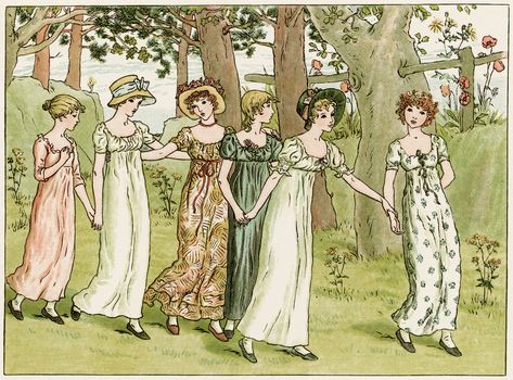 From Market by Kate Greenaway ~ Free Vintage Storybook Image Kate Greenaway, Birthday Book, Pre Raphaelite, Childrens Illustrations, Children's Book Illustration, Various Artists, Book Illustration, Vintage Illustration, Childrens Books