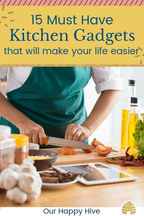 I love cooking, but need help saving time in the kitchen.  This post has great tips for kitchen tools that will make cooking easier.  I'm so glad I read this post! #cooking #familydinners #ourhappyhive Mom Kitchen, Must Have Kitchen Gadgets, Kitchen Gadgets Unique, Food Storage Boxes, Gadgets And Gizmos, Cool Kitchen Gadgets, Unique Kitchen, Trendy Kitchen, Gadget Gifts