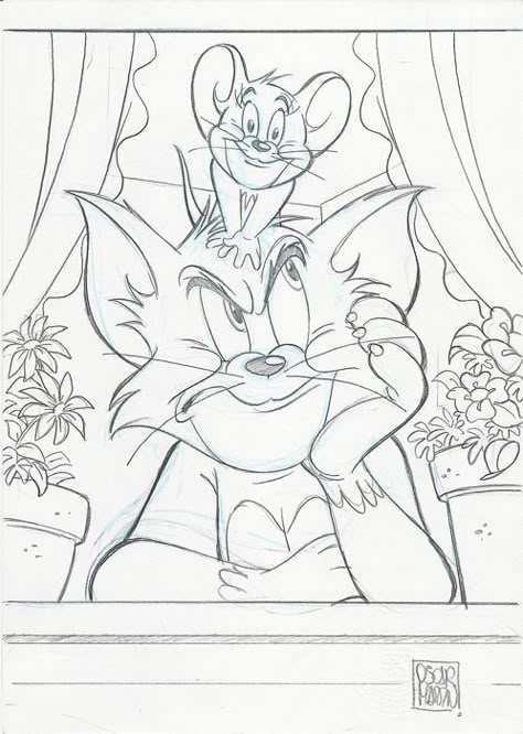 Tom and Jerry - Oscar Martin Comic Art Tom Jerry Painting, Tom E Jerry Desenho, Tom And Jerry Art Drawing, Tom And Jerry Drawing Sketches, Tom And Jerry Drawing Pencil, Tom And Jerry Drawings, Tom Jerry Drawing, Tom Y Jerry Dibujos, Tom And Jerry Sketch