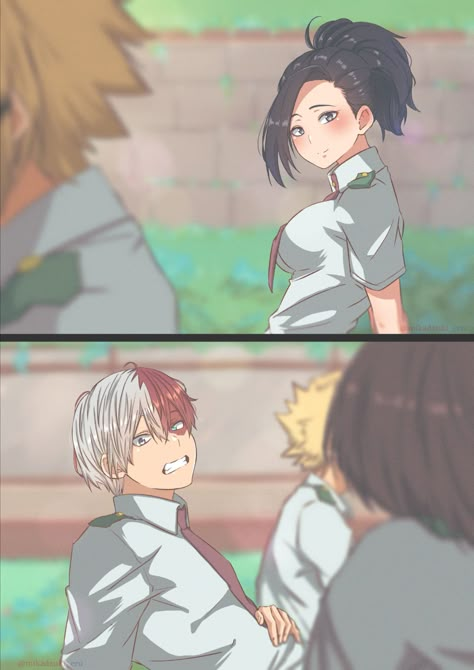 Todoroki And Momo, Todoroki X Yaoyorozu, Momo X Todoroki, Todoroki X Momo, Mha Ships, Anime Love Couple, My Hero Academia Episodes, Anime Couples Manga, Anime Eyes