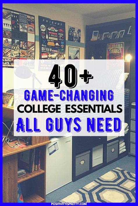 College Checklist Freshman Boy, Packing List For College Dorm Room, Dorm List For Boys, Collage Dorm Essentials, College Gifts For Guys, Dorm Room Essentials List For Guys, College Dorm Guys, Dorm Must Haves For Guys, Guys Dorm Room Ideas Colleges