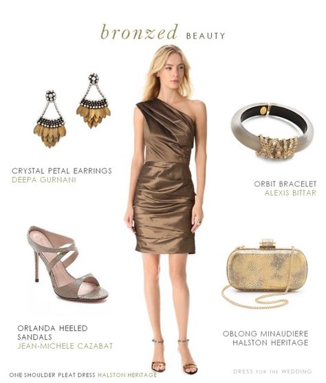 Bronze Cocktail Dress for an autumn wedding Reception Dress Long, Elegant Red Dress, Copper Dress, Bronze Dress, Color Shoes, Plus Size Cocktail Dresses, Women Dresses Classy, Dresses Formal Elegant, Guest Attire