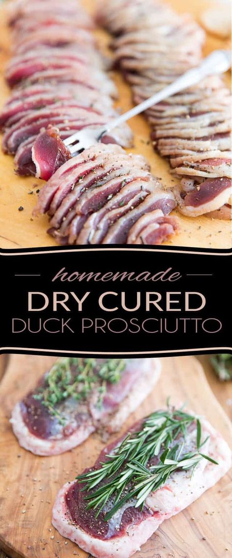 Duck Prosciutto, Cured Meat Recipes, Prosciutto Recipes, Christmas Dinners, Duck Breast, Duck Recipes, Charcuterie Recipes, Smoked Food Recipes, Wild Game