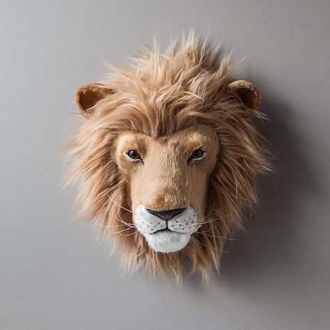 Roooar! Did we scare you? This guy. Yours soon. Check him out. Tap image for link to product. 🦁 Faux Taxidermy Pattern, Faux Taxidermy Nursery, Mysterious Eyes, Animal Head Wall, Cool Kids Rooms, Zoo Party, Diy Textiles, Memory Bear, Faux Taxidermy