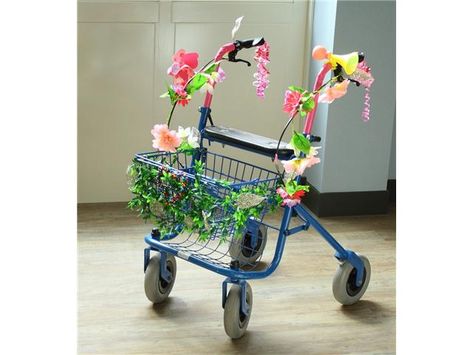 Rollator Decorations, Walker Decorations, Walker Decorations Decorating Ideas, Wheelchair Decor, Cripple Punk, Memory Care Activities, Walker For Seniors, Walking Frame, Canes Decor