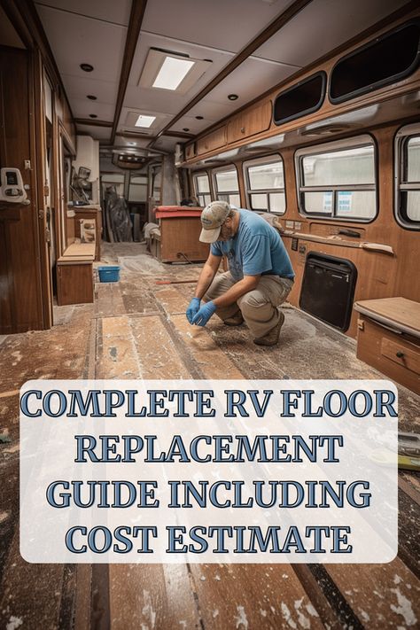 Thinking of giving your RV a facelift with a new floor? 🚐✨ Dive into our complete guide on RV floor replacement, including cost estimates, to make your mobile home feel brand new! From choosing materials to the final touches, we've covered it all. Ready to transform your RV and hit the road in style? Click to discover how! What's your dream RV interior look like? Share in the comments!  #rvdecorating #rvdecorideas #rvideasdecorating Rvs Interior, Installing Tile Floor, Camper Flooring, Click Flooring, Rv Renovation, Water Damage Repair, Pantry Remodel, Rv Repair, Rv Maintenance