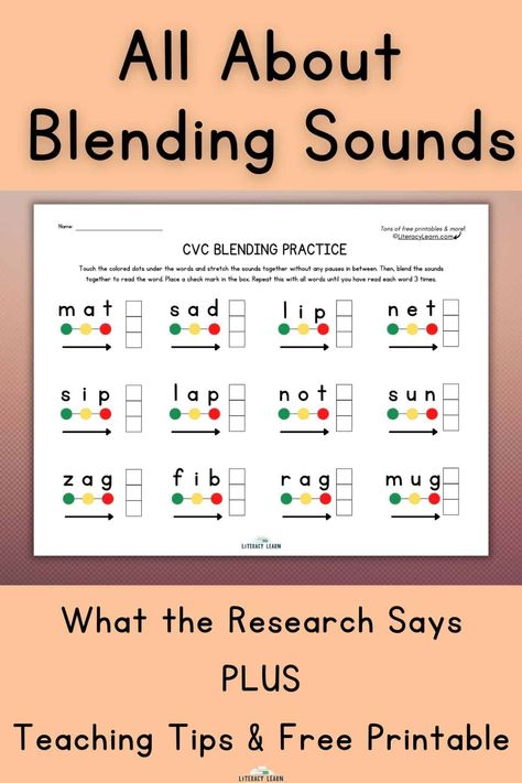 Sound It Out Worksheets Free, Blending Phonics Worksheets, Blending Cards Free Printable, Practice Blending Sounds For Reading- Cvc Words, Blending Lines Phonics, Teaching Blending Sounds, Blending Practice Kindergarten, How To Teach Blending Sounds, Blending Phonics Activities