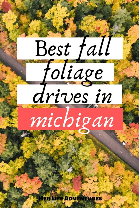 Take a road trip this fall along the beautiful forests of Michigan. The bright fall colors will dazzle you along the best drives Michigan offers! #michigan #travel #roadtrip #fallcolors Fall Drive, Fall Foliage Road Trips, Michigan Fall, Pictured Rocks National Lakeshore, Halloween Travel, Midwest Travel, Visit Usa, Travel Bucket List Usa, Us Road Trip