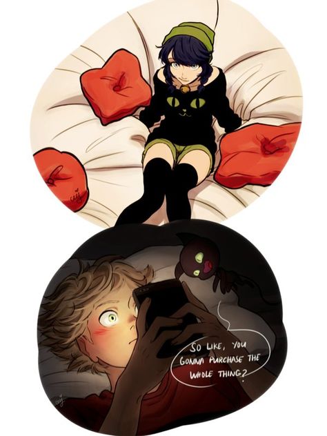 Ladybug and Chat Noir by ceejurs on Twitter. So the fan art for this show is ridiculously amazing. Photo Manga, Ladybug Und Cat Noir, Marinette Et Adrien, Adrian And Marinette, Ladybug Art, Ladybug And Cat Noir, Ladybug Wallpaper, Catty Noir, Miraculous Ladybug Memes