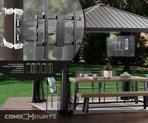 Gazebo tv mount for triangular aluminum gazebo #gazebotvmount #outdoortvmount #costcogazebo #gazebo #gazebowithtriangularbase Metal Gazebo Tv Mount, Costco Gazebo, Outdoor Tv Mount, Metal Gazebo, Large Gazebo, Aluminum Gazebo, Tv Mounts, Tv Mount, Tv Bracket