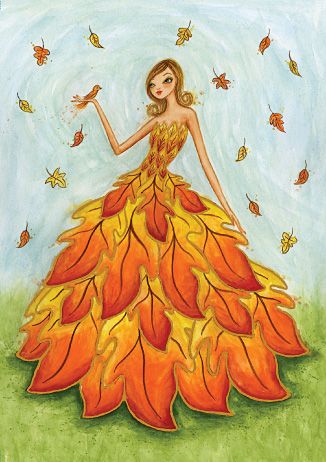 Bella Pilar- Fall leaf dress Bella Pilar Illustrations, Fall Leaves Dress, 1930's Fashion, Fashion Illustration Tutorial, Fashion Drawing Sketches, Fashion Drawing Tutorial, Fashion Illustration Sketches Dresses, Mountain Living, Fashion Drawing Dresses