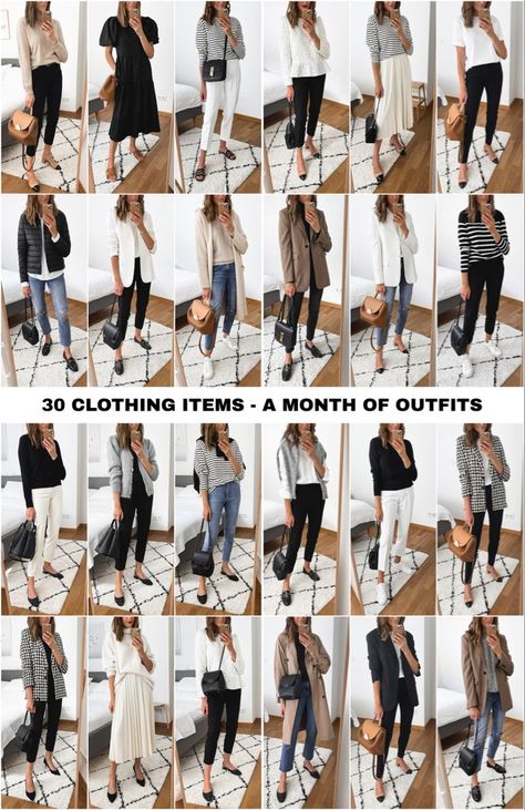 Month Of Outfits, Walls Color, Smart Casual Work Outfit Women, Chic Capsule Wardrobe, Smart Casual Women Outfits, Capsule Wardrobe Women, Smart Casual Work, Smart Casual Women, Casual Work Outfits Women