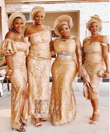 aso-ebi-styles-latest 2019 Aso-Ebi Styles–20 Latest Lace & Asoebi Designs These Days Gold Aso Ebi, Asoebi Designs, Asoebi Styles Lace, Aso Ebi Styles Lace, Lace Asoebi, Latest Lace Styles, Lace Asoebi Styles, Asoebi Lace Styles, Aso Ebi Style