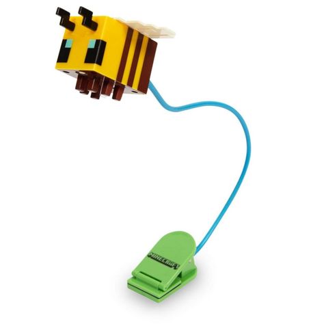 If you're looking for a buzzworthy gift for a Minecraft fan, add this Minecraft Bee Reading Light to their collection. Perfect for late-night books or camping adventures, this clip lamp features the neutral mob creature from the game on a 15" adjustable arm for precise aiming of the light. And with a 15-minute timer even if they fall asleep in the middle of the chapter, it won't drain the batteries. They'd "bee" adorable decoration in a bedroom or at a Minecraft birthday party. Color: One Color. Minecraft Accessories, Minecraft Bee, Light Switch Art, Minecraft Gifts, Pokemon Decor, Clip Lamp, Book Light, Night Book, Yellow Bee