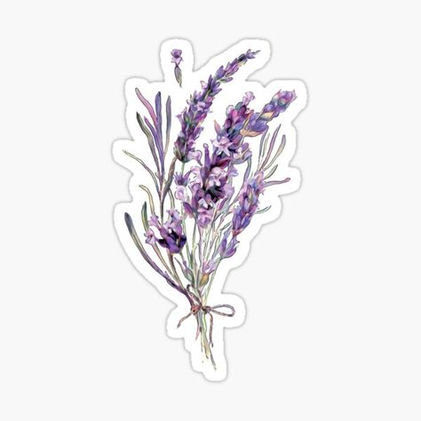 Lavender Aesthetic Stickers Printable, Lavender Stickers Aesthetic, Lavender Aesthetic Vintage, Lavender Stickers, Lavender Theme, Bouquet Sticker, Scrapbook Inspo, Lavender Bouquet, Lavender Aesthetic