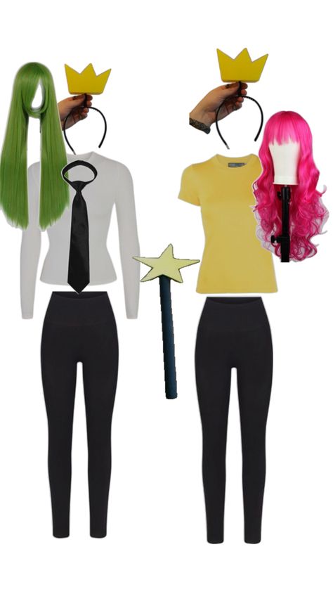 Duo with cosmo and Wanda(u can add a Timmy for a trio!) Wanda Costume, Cosmo Und Wanda, Cosmo And Wanda Costume, Cosmo And Wanda, Nick Jr, U Can, Junior Outfits, Cosmos, Halloween Costume