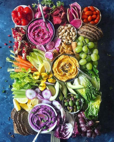 Trending Now: 25+ The Most Epic Grazing Table Ideas | momooze Vegetable Crudite, Potato Hummus, Hummus Platter, Roasted Beet Hummus, Party Tray, Beet Hummus, Purple Sweet Potatoes, Party Food Platters, Charcuterie Recipes