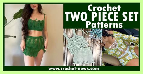 A two-piece set matching ensemble is the secret to achieving a coordinated look with minimal effort. With crochet two piece sets, you can be ready and out the Crochet 2 Piece Set Women, Crochet Matching Set, Crochet 2 Piece, Crochet Set Pattern, Summer Crochet Patterns Free, Crochet Two Piece, Crochet Festival, Crochet Boho Top, Crochet Daisy