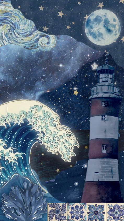 Ocean Of Stars, Blue Galaxy Wallpaper, Vintage Art Wallpaper, Ocean Stars, Moon Vibes, Aesthetic Writing, Stars Vintage, Aesthetic Galaxy, Cute Nature