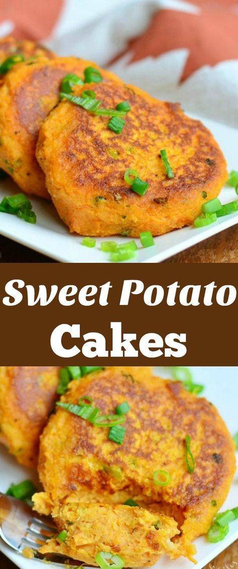 Sweet Potato Cakes. Savory sweet potato patties made with green onions, fresh cilantro and garlic. Great to serve as a side dish, appetizer, or a snack. #sweetpotato #cakes #appetizer #sidedish Beef Neck Bones Recipe, Savory Sweet Potato Recipes, Sweet Potato Cakes, Sweet Potato Cake Recipe, Savory Sweet Potato, Sweet Potato Patties, Sweet Potato Side Dish, Sweet Potato Sides, Sweet Potato Fritters