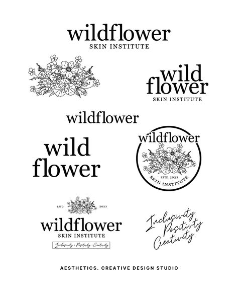 Wildflower Skin Institute Logo Suite🌟 We love creating many brand marks that allows you to have options to use across all platforms! Let’s get started on your branding today✨ #branding #branddesign #logodesigner #logo Wellness Logo Design Inspiration, Calming Logo, Yoga Branding Design, Institute Logo, Logo Suite, Flower Skin, Yoga Branding, Creative Design Studio, Organic Logo