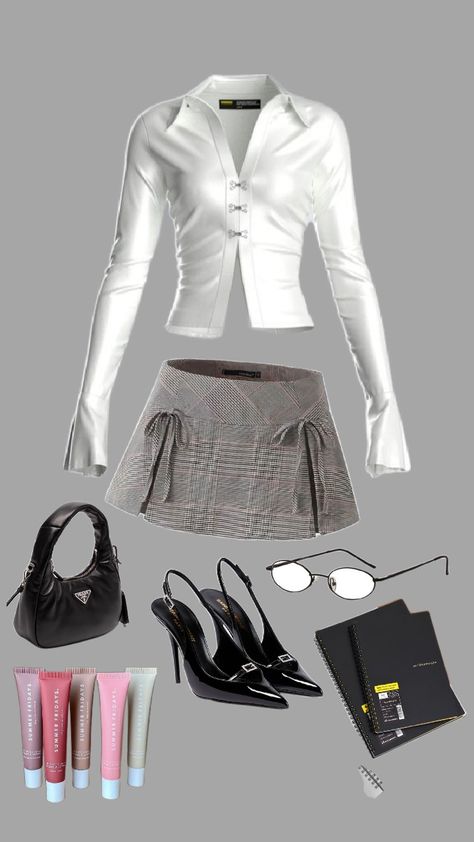 Office Siren #outfit #ootd #outfitinspo #fits #outfits #fitcheck #outfitinspiration #outfitidea #outfitforyou #fitideas #office #officefits #siren #prada #skirt #shirt Office Siren Outfit, Office Siren Outfits, Devil Wears Prada Outfits, Hilary Banks, Siren Outfit, 2024 Lookbook, Prada Skirt, Slay Outfits, Dti Fits