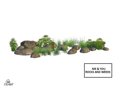 Chicklet's Me and You Rocks and Weeds Friendship Rocks, Sims 4 Hair Male, Rock Plants, Outside Plants, Outdoor Trees, Sims Building, Sims 4 Teen, Sims House Design, Sims 4 Cc Packs