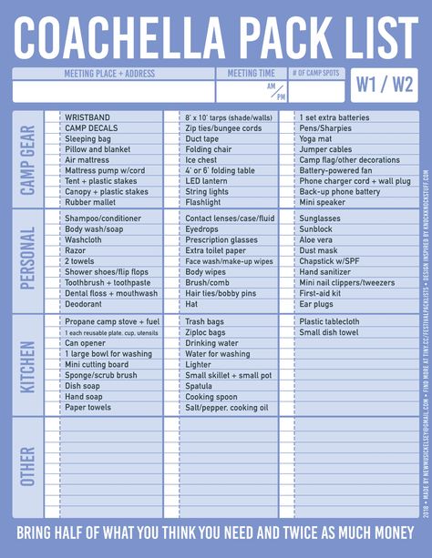 coachella pack list with extra space. coachella music festival packlist pack list custom Camping Music Festival Packing Lists, Coachella Packing List, Coachella Car Camping, Festival Camping Checklist, Coachella 23, Coachella Camping, Festival Checklist, Bass Canyon, Festival Packing