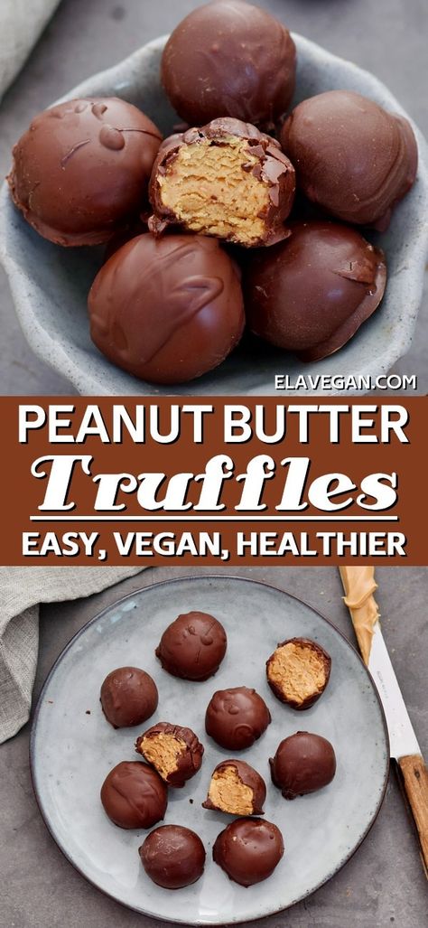 Dairy Free Truffles, Gluten Free Truffles, Vegan Truffles, Sugar Free Snacks, Peanut Butter Bites, Sugar Free Peanut Butter, Peanut Butter Truffles, Dairy Free Snacks, Chocolate Balls