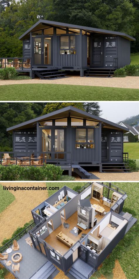 Container Living, Tiny House Luxury, Shipping Container Home Designs, Container Cabin, Tiny House Interior Design, Shipping Container House Plans, Tiny House Layout, Tiny House Loft, Building A Tiny House