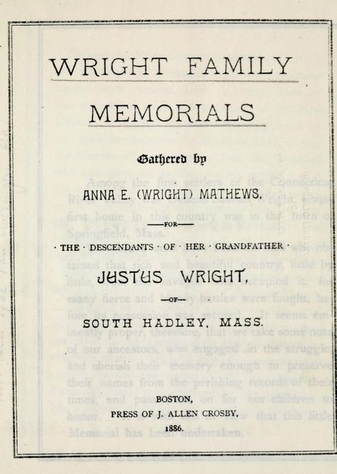 Wright Family, Wright Brothers, Pdf Book, Pdf Books, Ebook Pdf, Family History, Genealogy, Books Online, Boston