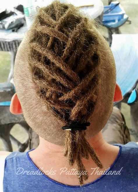 dreadlocked mohawk for men                                                                                                                                                                                 More Mohawk Dreads, Mens Dreadlock Styles, Mohawk For Men, Dreadlocks Styles, Dreadlocks Men, Dread Hairstyles For Men, Mohawk Hairstyles Men, Man Bun Hairstyles, Dreadlock Hairstyles For Men