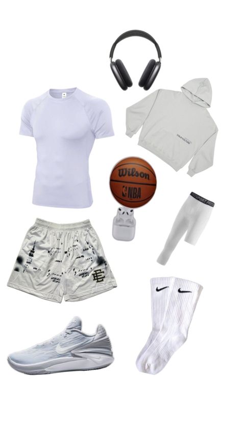 Made by MirKdd Hooping Fits, Hooper Fits, Boys Fashion Aesthetic, Basketball Fits, Basketball Game Outfit Women, Preppy Boys Outfits, Basketball Outfits, Preppy Boy, White Nike Socks