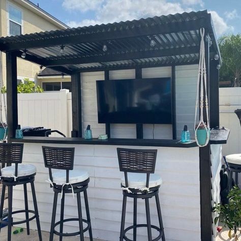 Back Yard Bar - Etsy Building A Home Bar Walmart, Outdoor Long Bar Seating, Outdoor Shelves For Bar, Outdoor Bar Uk, Rubbermaid Shed Bar, Concrete Countertops Patio Outdoor Bars, Backyard Pub Shed With Pool Table, Yard Bar With Tv, Diy Outdoor Bar Plans