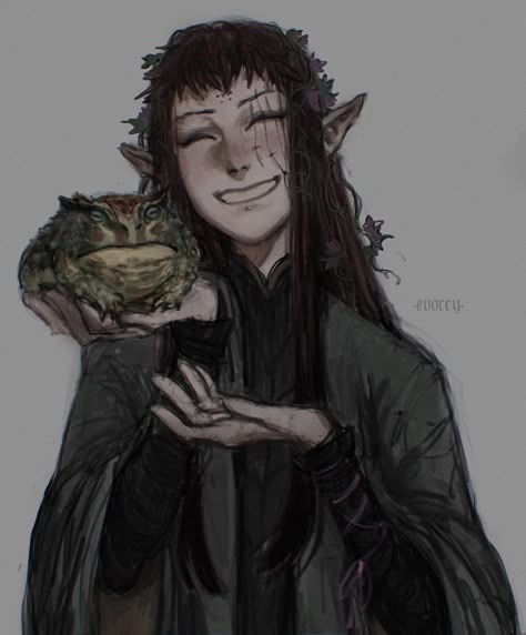 Dnd Druid, Dnd Elves, Elf Art, Roleplay Characters, Dungeons And Dragons Characters, Dnd Art, A Frog, Fantasy Inspiration, Medieval Fantasy