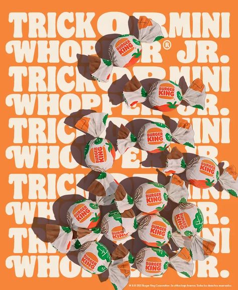 We Should Have Gone Trick-or-Treating at Burger King: Ogilvy Turns Mini Whopper Jr. Into Candy – PRINT Magazine Burger King Advertising Posters, Burger King Advertisement, Burger King Design, Burger King Poster, Burger King Ads, Burger Advertising, Burger Poster, Burger Branding, Ad Of The World