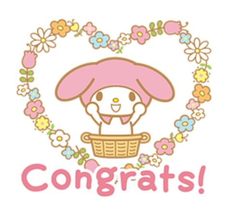 Congrats! Sanrio Collection, Reaction Image, New Emojis, Drawings Ideas, Hello Kitty Backgrounds, Congrats Grad, Favorite Hobby, Sanrio Characters, Cat Stickers