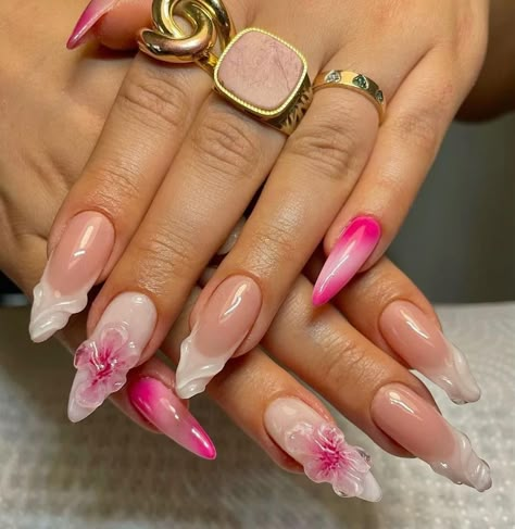 Orchid Nails, 3d Flower Nails, Nail Board, Easy Nails, Summery Nails, Soft Nails, Nail Swag, Nailed It, Luxury Nails