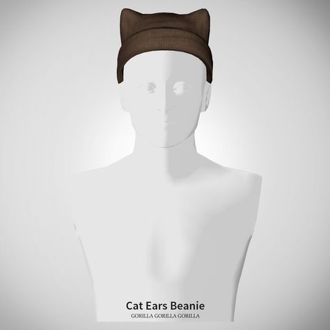 Sims 4 Cc Hats, Cat Ears Beanie, Monkey Mask, Gorilla Gorilla, Cc Hats, Cat Eared Beanie, Art Plan, Ts4 Mods, Cat Beanie