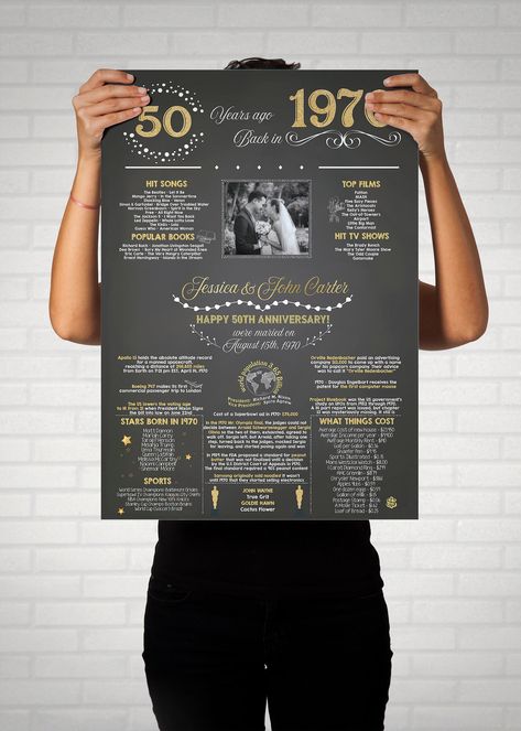 50th Anniversary Party Activities, 50th Anniversary Table Decorations, Wedding Anniversary Gifts For Parents, 50th Wedding Anniversary Gifts, Golden Anniversary Party, 60th Birthday Poster, 50th Wedding Anniversary Decorations, 25 Anniversary, 25th Anniversary Party