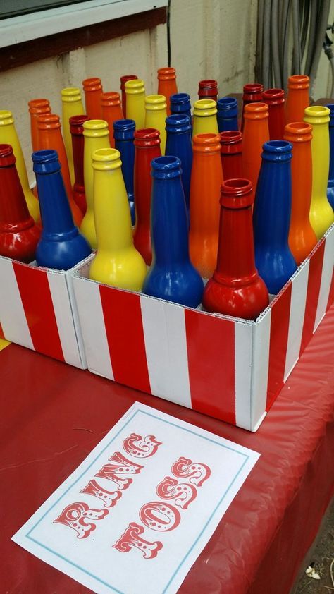 Carnival circus birthday party game idea ring toss outdoor activities 2nd birthday party Carnival Games For Kids, Fall Carnival, Carnival Birthday Party Theme, Circus Carnival Party, Spring Carnival, Kids Carnival, Circus Theme Party, School Carnival, Carnival Themed Party